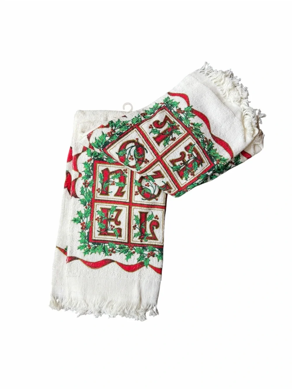 Deadstock 1980s Cecil Saydah Co. Set‎ of 2 Holiday Noel Kitchen Towels